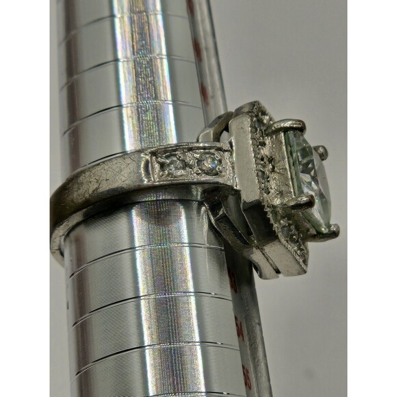 Silver tone CZ Ring Size 6 - Picture 4 of 7